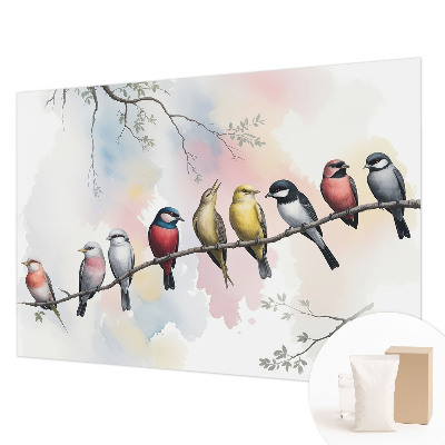 Fotobehang vliesbehang Vogels op een tak
