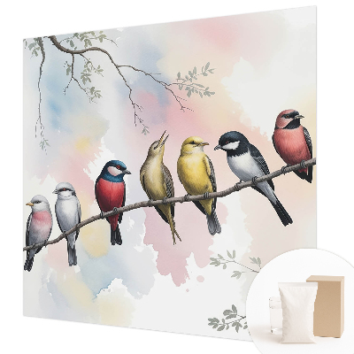 Fotobehang vliesbehang Vogels op een tak