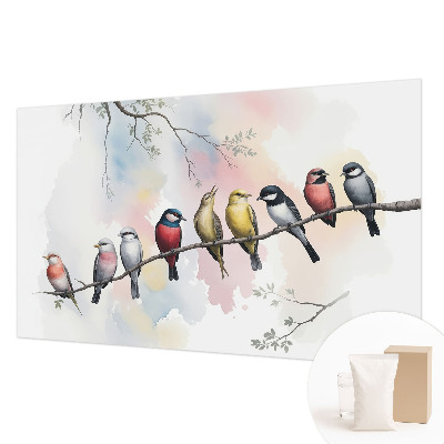 Fotobehang vliesbehang Vogels op een tak
