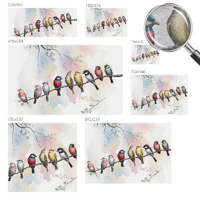 Fotobehang vliesbehang Vogels op een tak