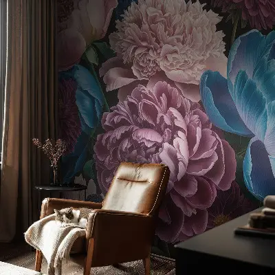 Fotobehang vlies met kleurrijke bloemen