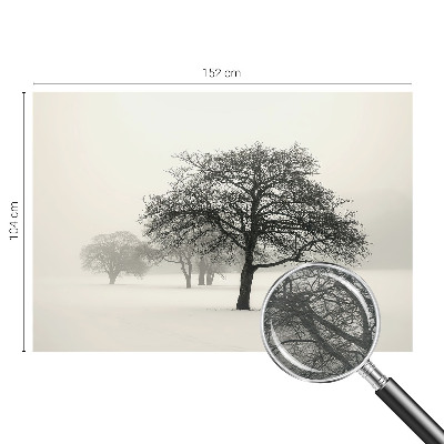 Vliesbehang fotobehang woonkamer met motief van winterbomen