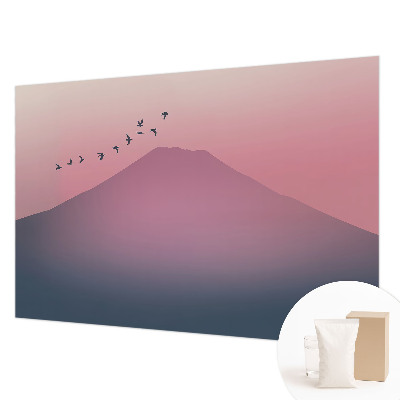 Vlies fotobehang op maat met een berglandschap met westelijk uitzicht