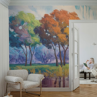 Premium fotobehang met een abstracte afbeelding van een boom