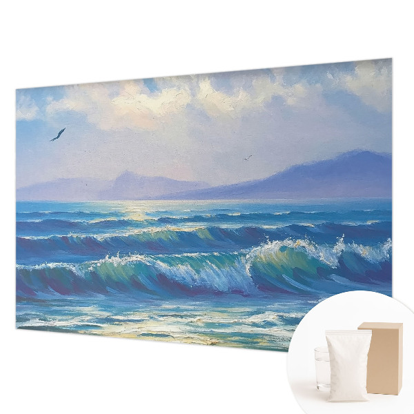 Behang met print Zeegolven