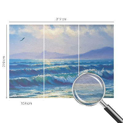 Behang met print Zeegolven