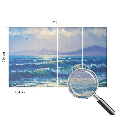 Behang met print Zeegolven