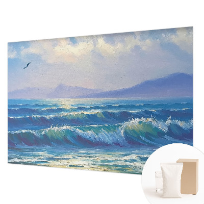 Behang met print Zeegolven