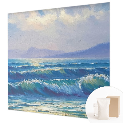 Behang met print Zeegolven