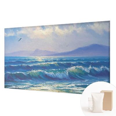 Behang met print Zeegolven