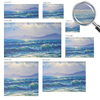 Behang met print Zeegolven