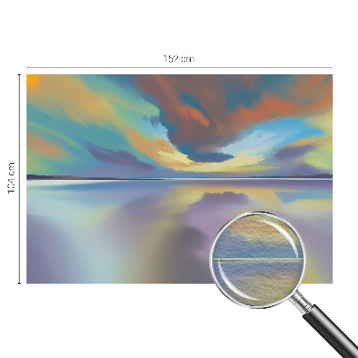 Muur behang met een motief van een regenboogzonsondergang