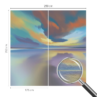 Muur behang Regenboogzonsondergang