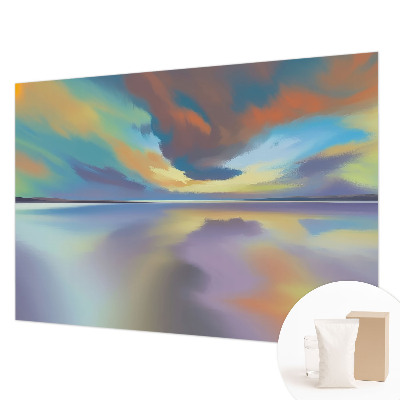 Muur behang Regenboogzonsondergang