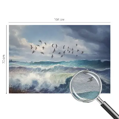 Fotobehang woonkamer met motief van zeegolven