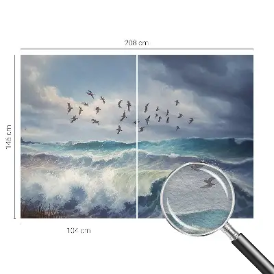 Fotobehang woonkamer met motief van zeegolven