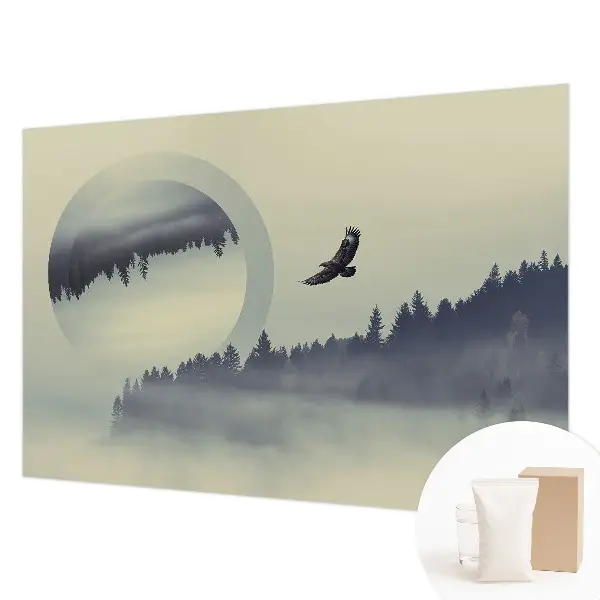 Fotobehang slaapkamer met een boslandschap als decor