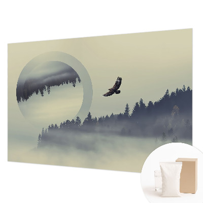 Fotobehang slaapkamer met een boslandschap als decor