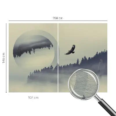 Fotobehang slaapkamer met een boslandschap als decor