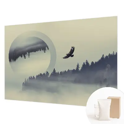 Fotobehang slaapkamer met een boslandschap als decor