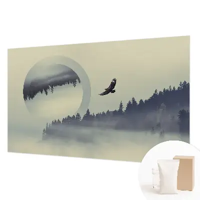 Fotobehang slaapkamer met een boslandschap als decor