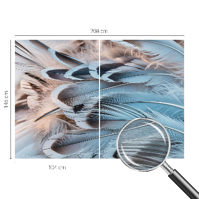 Fotobehang voor de woonkamer Blauwe veren