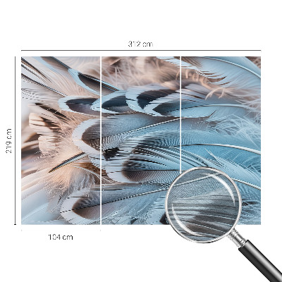 Fotobehang voor de woonkamer Blauwe veren