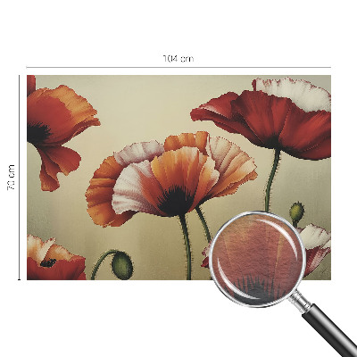 Modern fotobehang voor de woonkamer met vrolijke klaprozen als motief