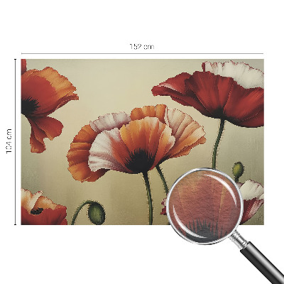 Modern fotobehang voor de woonkamer met vrolijke klaprozen als motief