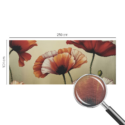 Modern fotobehang voor de woonkamer met vrolijke klaprozen als motief