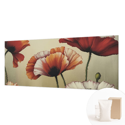 Modern fotobehang voor de woonkamer met vrolijke klaprozen als motief