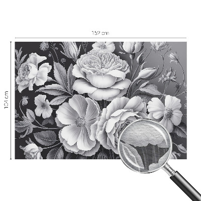Luxe fotobehang Grijze bloemen