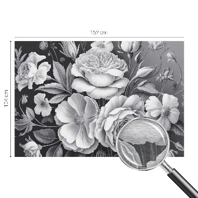 Luxe fotobehang met grijze bloemen als motief