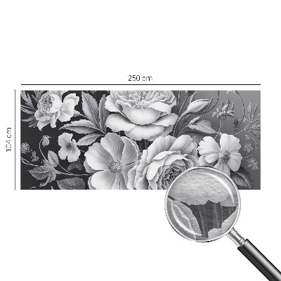 Luxe fotobehang Grijze bloemen