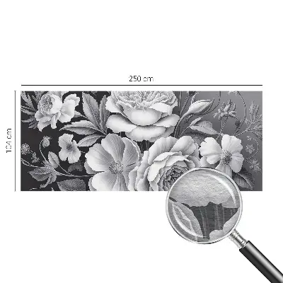 Luxe fotobehang met grijze bloemen als motief