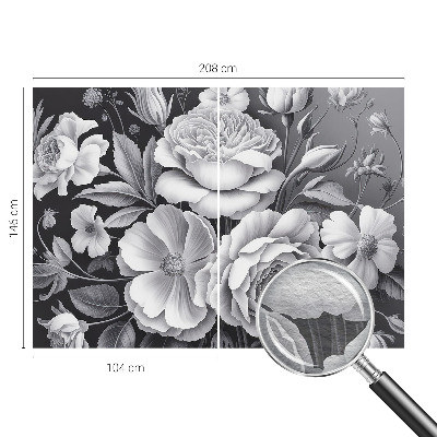 Luxe fotobehang Grijze bloemen