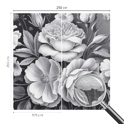 Luxe fotobehang Grijze bloemen