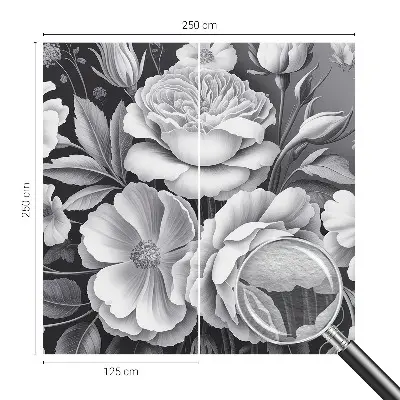 Luxe fotobehang met grijze bloemen als motief