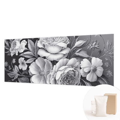 Luxe fotobehang Grijze bloemen