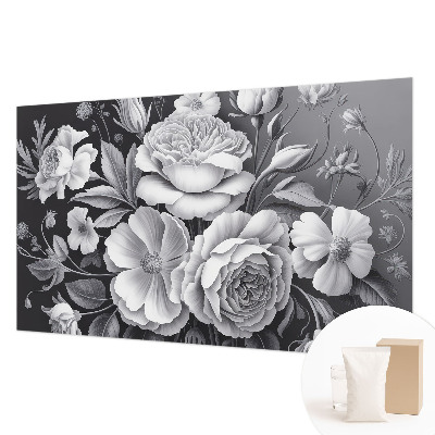 Luxe fotobehang Grijze bloemen