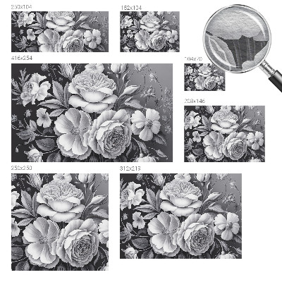 Luxe fotobehang Grijze bloemen