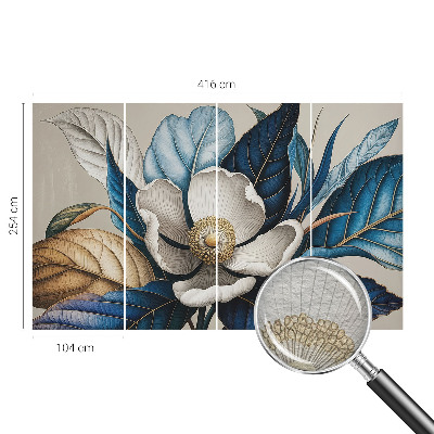 Vliesbehang fotobehang woonkamer met een elegante bloemenprint