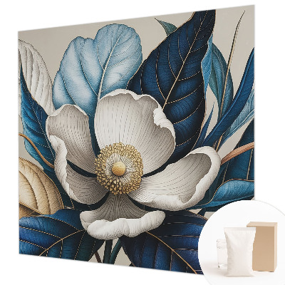 Vliesbehang fotobehang woonkamer met een elegante bloemenprint