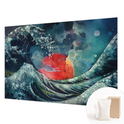 Behang met print met een oceaanachtig oosters motief