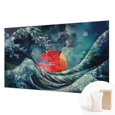 Behang met print met een oceaanachtig oosters motief