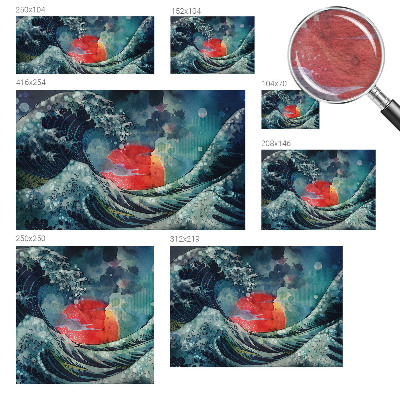 Behang met print met een oceaanachtig oosters motief
