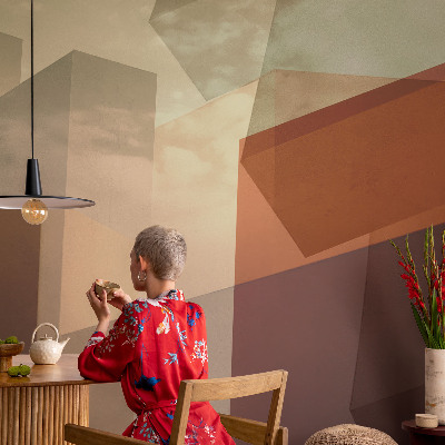 Naadloos fotobehang met abstracte vormen