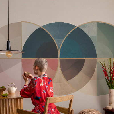 Fotobehang slaapkamer met geometrische elegante print
