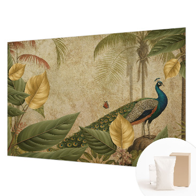 Uniek fotobehang met een print van een exotische vogel