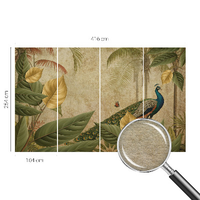Uniek fotobehang met een print van een exotische vogel